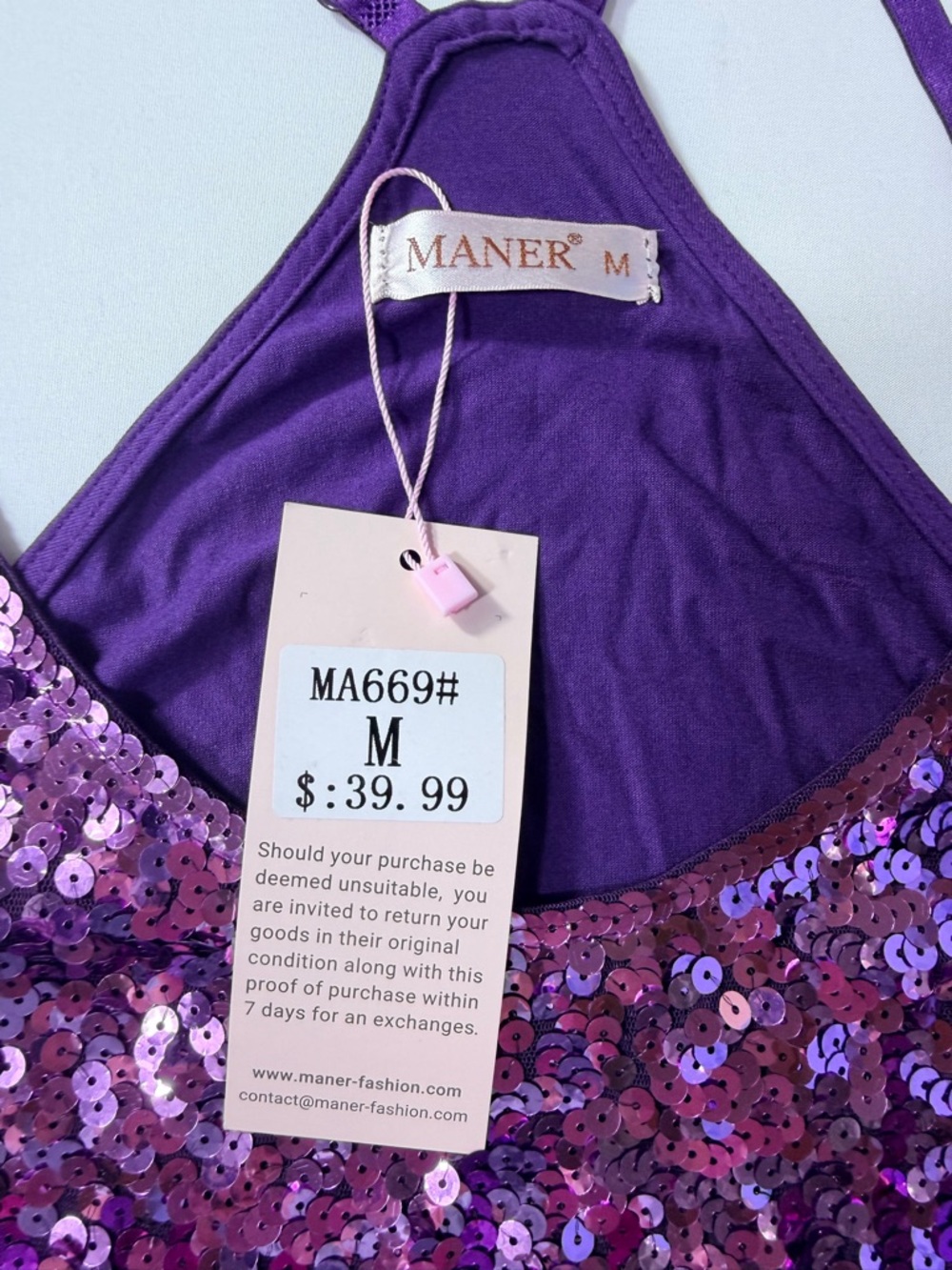 Purple And Black Sequin Front Tank Top - Racerback NWT Size Medium - Picture 2 of 7